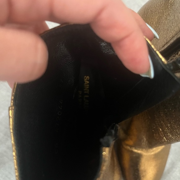 YSL Saint Laurent ankle boots bronze gold - Picture 2 of 6